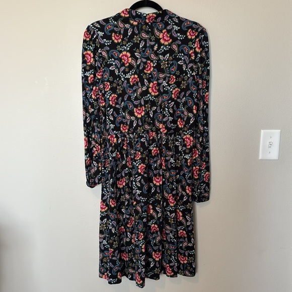 Boden Multicolor Paisley Long Sleeve Button Up Dress Womens Size 8 Midi Collar - Picture 7 of 12